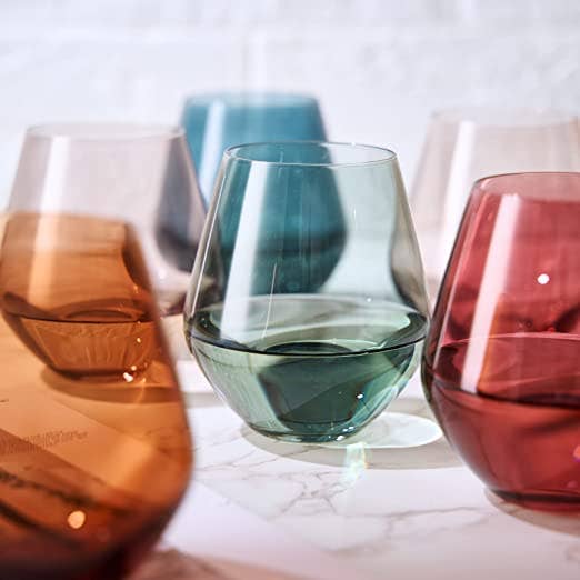 Stemless Crystal Wine Glass Set of 4