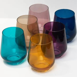 ESTELLE COLORED WINE STEMLESS - SET OF 6 {FALL MIXED SET}