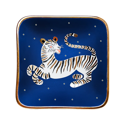 Medium Square Tray Tiger - Cobalt