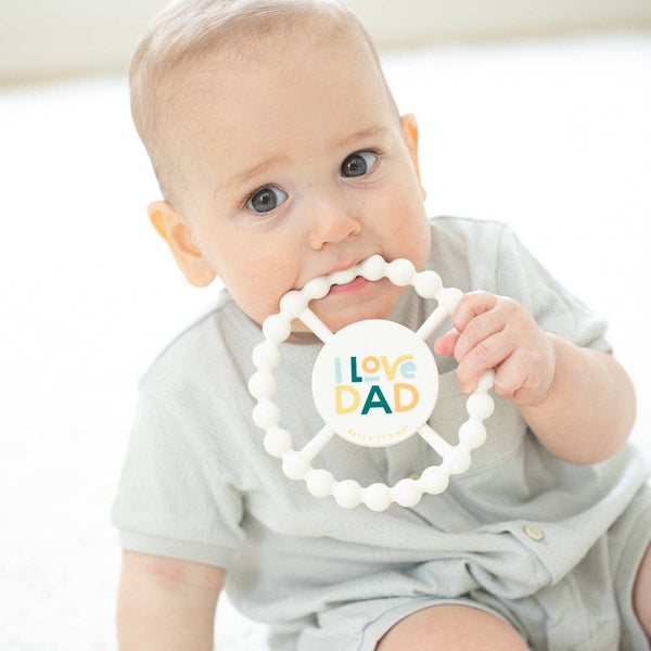 I Love Dad Happy Teether: Off White