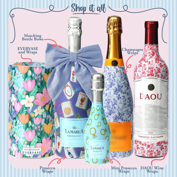 Birthday in Pastel Prosecco Bottle Wrap
