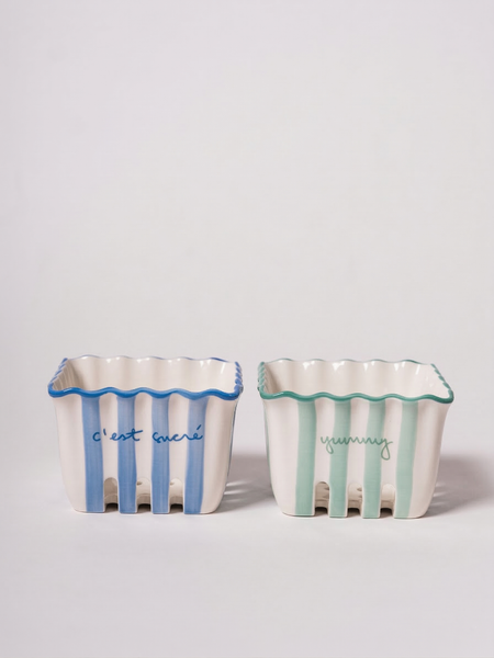 Blue Kinsey Scallop Mini Berry Basket
