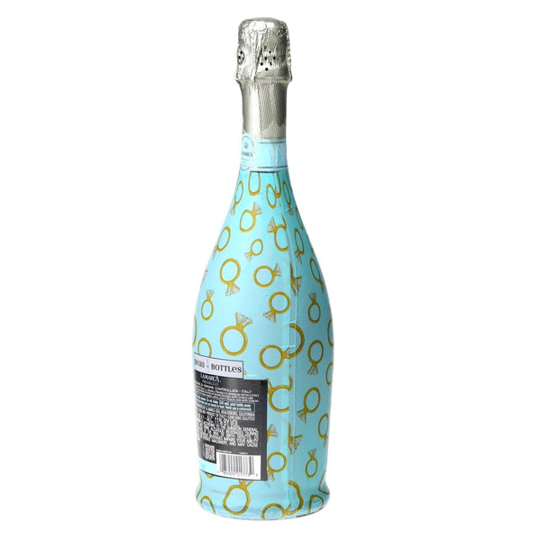 Blue Engagement Ring Prosecco Bottle Wrap