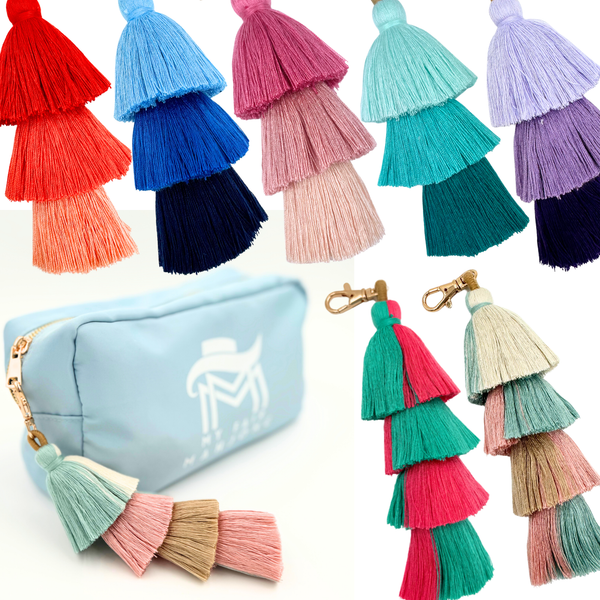 TASSEL | MANY COLORS & STYLES | Perfect Boho Accessory for Mahjong Tile Bags or Pouches: Purple- 3 Layer