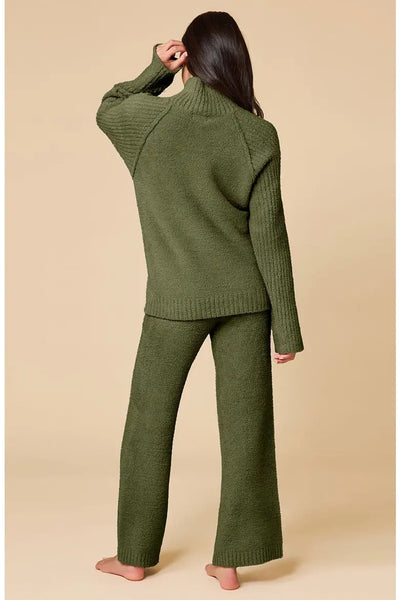 Marshmallow Rib Mock Neck with Long Pant, various colors