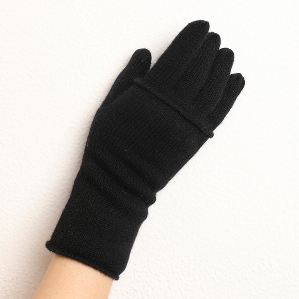 2-in-1 Cashmere Gloves – Full Finger Touchscreen_CWAG0530: Black / (OS) 1