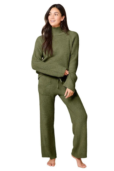 Marshmallow Rib Mock Neck with Long Pant, various colors