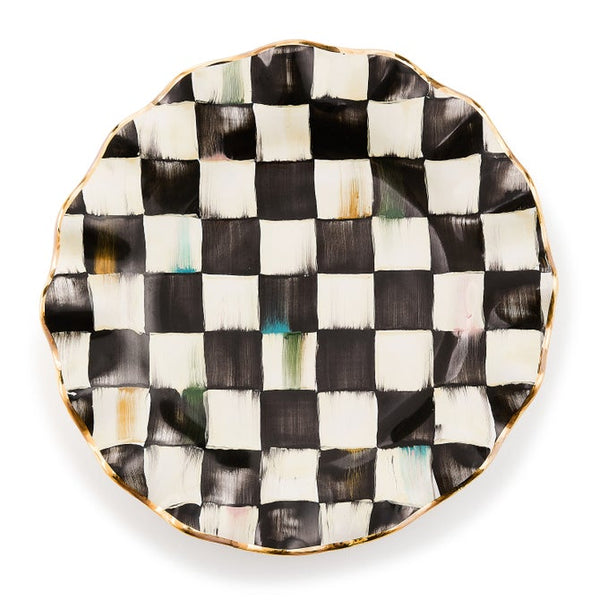 Courtly Check Ceramic Fluted Dessert Plate