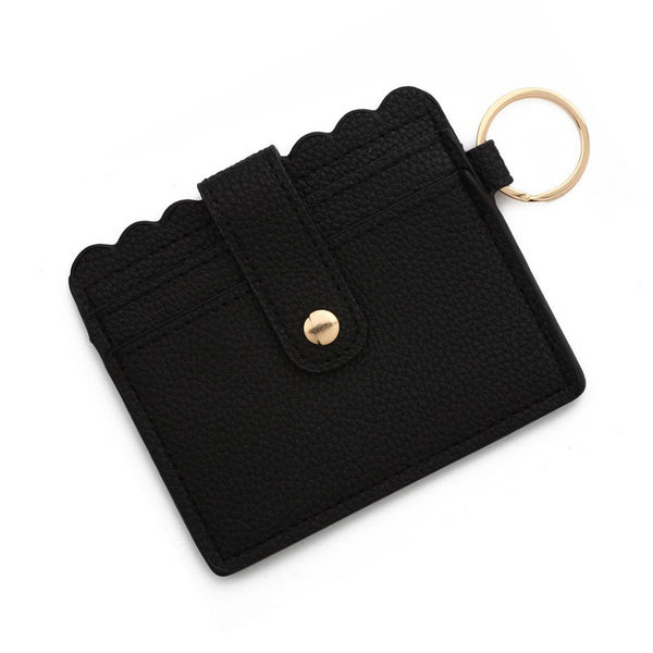Multi-Card PU Wallet with Keychain & Coin Pocket_CWAB4937: BEIGE / (OS) 1