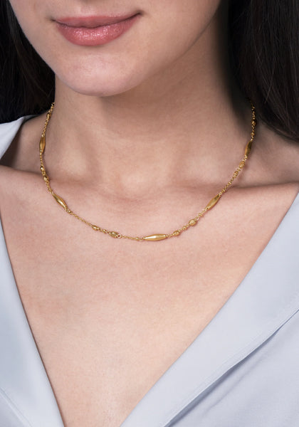 Milos Multi Beaded Necklace - Gold