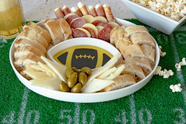 Olive Oil and Vinegar Football Dipping Tray