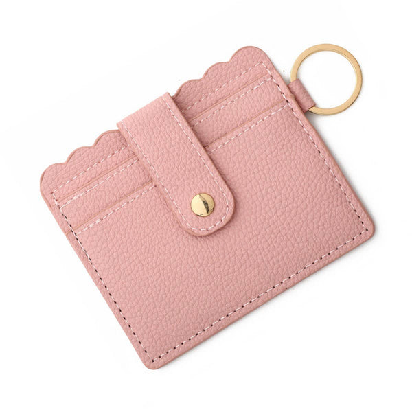 Multi-Card PU Wallet with Keychain & Coin Pocket_CWAB4937: BEIGE / (OS) 1
