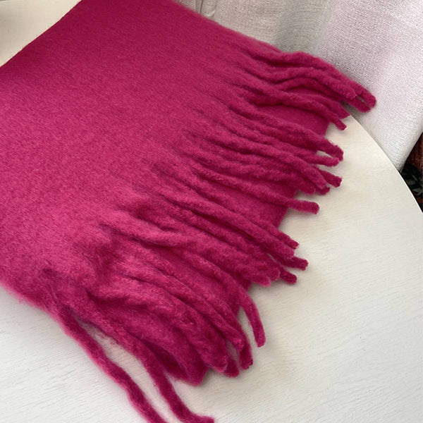 Soft Mohair Feel Scarf - Cozy Winter Wrap_CWASC0323: ROSE / (OS) 1