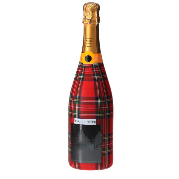 Red & Green Christmas Tartan Champagne Bottle Wrap