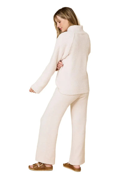 Marshmallow Rib Mock Neck with Long Pant, various colors