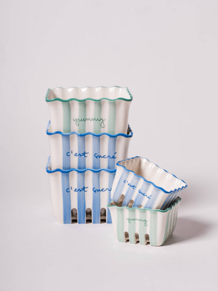 Blue Kinsey Scallop Mini Berry Basket