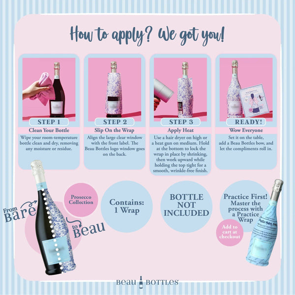Birthday in Pastel Prosecco Bottle Wrap