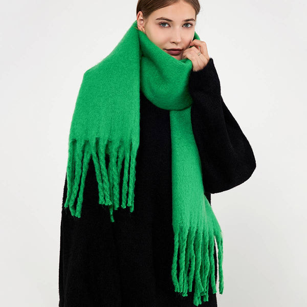 Soft Mohair Feel Scarf - Cozy Winter Wrap_CWASC0323: DARKRED / (OS) 1