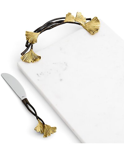 Golden Ginkgo Cheeseboard w/Knife - Large