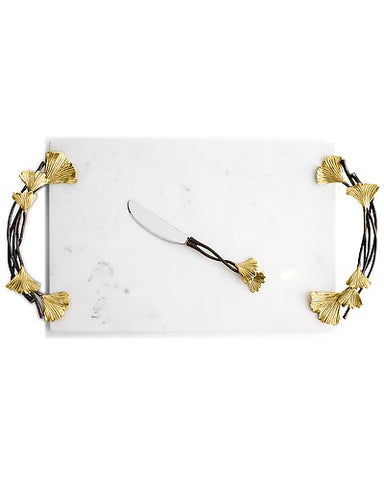 Golden Ginkgo Cheeseboard w/Knife - Large