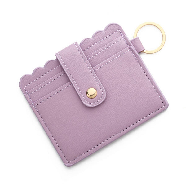Multi-Card PU Wallet with Keychain & Coin Pocket_CWAB4937: BEIGE / (OS) 1