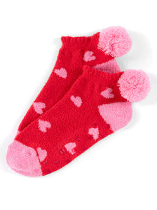 "Hearts" Socks - Red