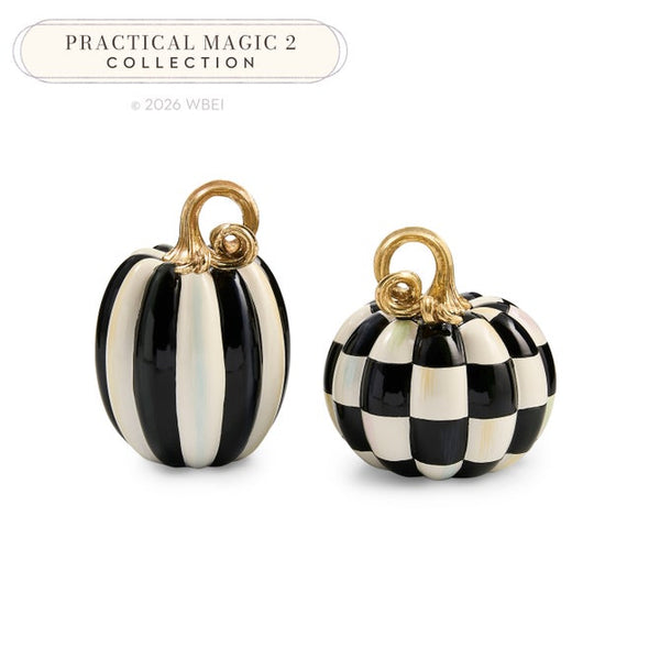 Courtly Check & Stripe Petite Pumpkins -Set of 2