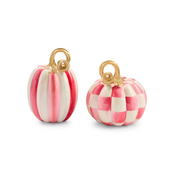 Bubblegum Check & Stripe Petite Pumpkins -Set of 2