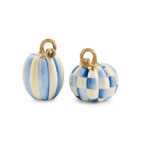 Royal Check & Stripe Petite Pumpkins -Set of 2