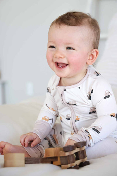 Convertible Zip Romper | Little Builder: 3-6 months