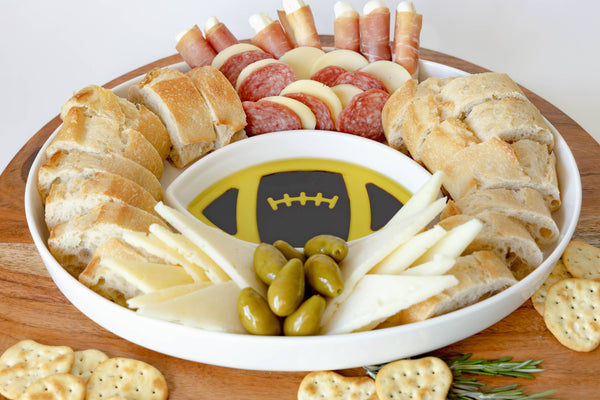 Olive Oil and Vinegar Football Dipping Tray