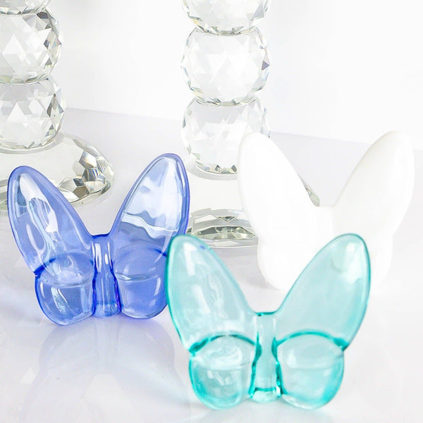 Le Mariposa Crystal Butterfly Figurine in Turquoise