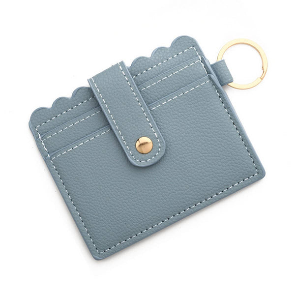 Multi-Card PU Wallet with Keychain & Coin Pocket_CWAB4937: BEIGE / (OS) 1