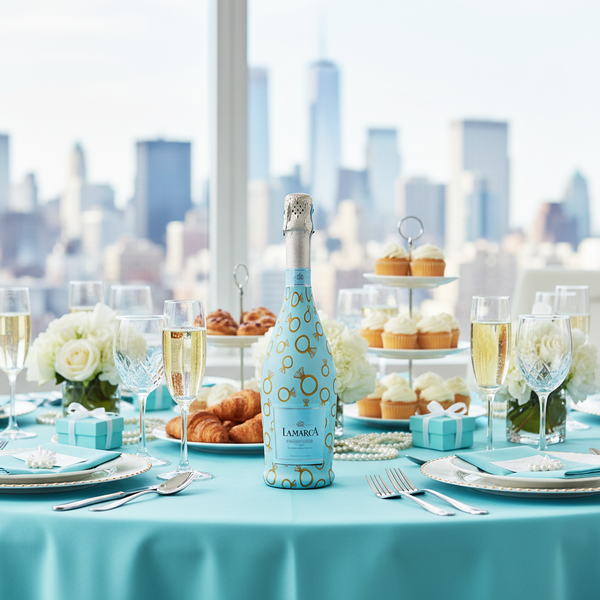 Blue Engagement Ring Prosecco Bottle Wrap