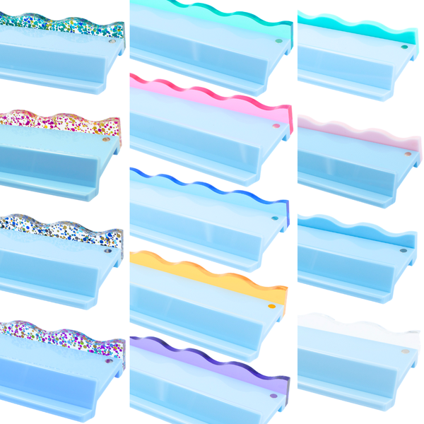 Wavy Bright Purple MAHJONG RACK PUSHER ADD ON-MAGNETIC | Premium Acrylic Set(4):Transparent