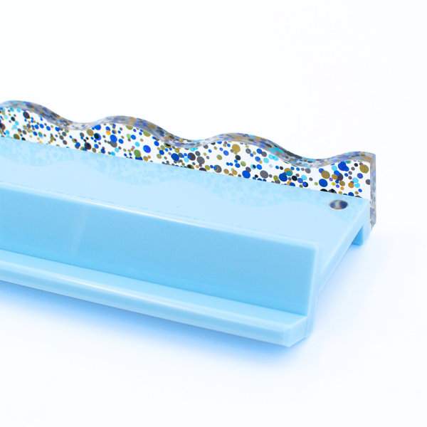 MAHJONG RACK PUSHER ADD ON-MAGNETIC | Premium Acrylic Set(4): Transparent-Wavy-Bright Pink