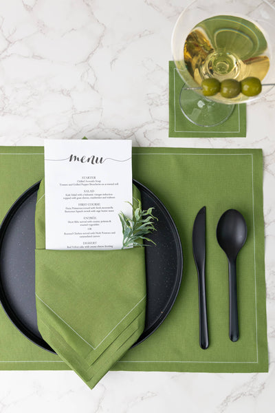 Olive (Green) Cocktail Napkin Roll