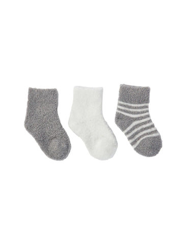 Infant Socks - 3-Pack - Pewter/Pearl