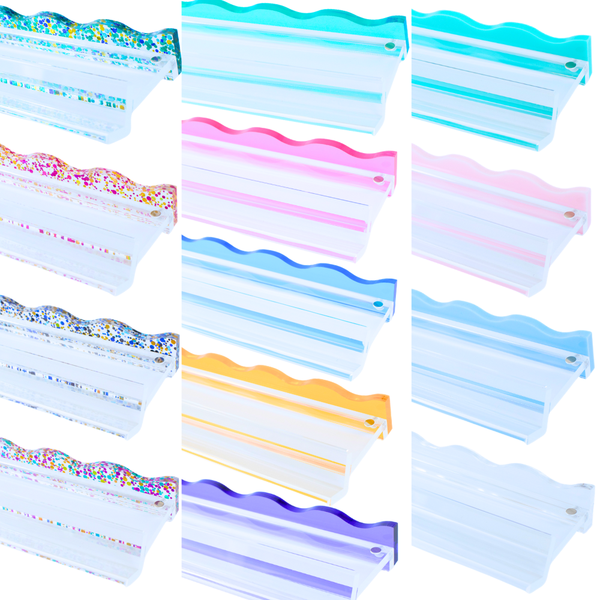 Wavy Bright Purple MAHJONG RACK PUSHER ADD ON-MAGNETIC | Premium Acrylic Set(4):Transparent