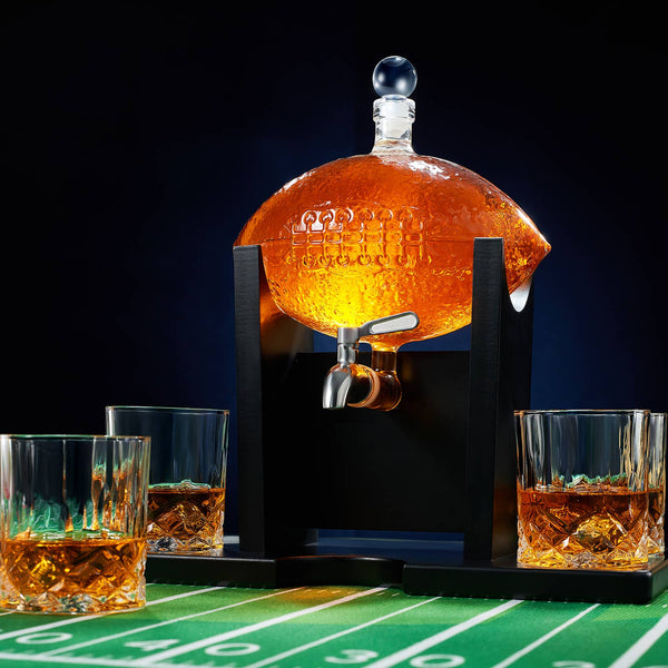 Football Decanter Set with 4 Glasses | 1400mL