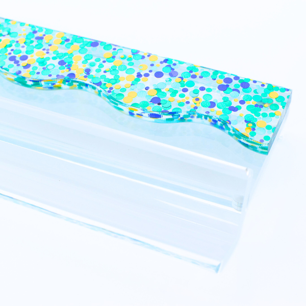 MAHJONG RACK PUSHER ADD ON-MAGNETIC | Premium Acrylic Set(4): Transparent-Wavy-Bright Pink