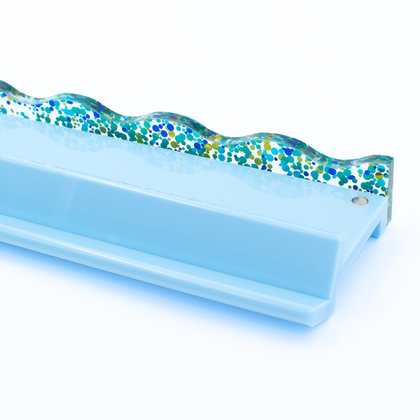 MAHJONG RACK PUSHER ADD ON-MAGNETIC | Premium Acrylic Set(4): Transparent-Wavy-Bright Pink