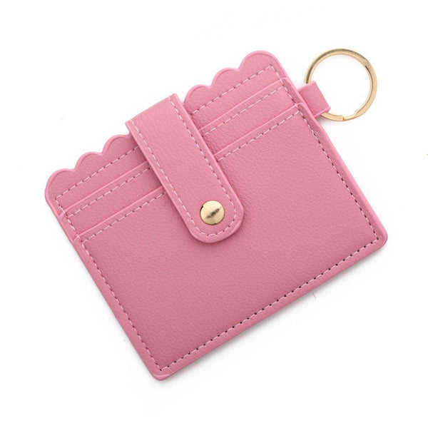 Multi-Card PU Wallet with Keychain & Coin Pocket_CWAB4937: BEIGE / (OS) 1