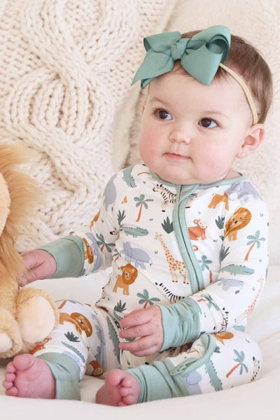 Safari Snuggles Convertible Zip Romper: 6-12 months