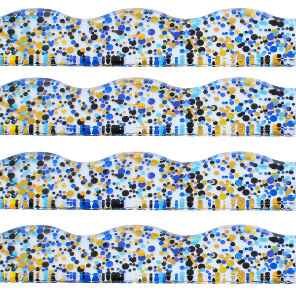 MAHJONG RACK PUSHER ADD ON-MAGNETIC | Premium Acrylic Set(4): Transparent-Wavy-Bright Pink