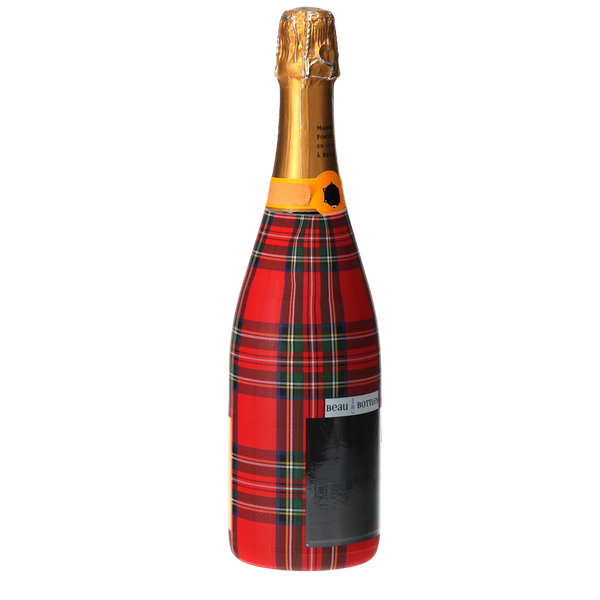 Red & Green Christmas Tartan Champagne Bottle Wrap