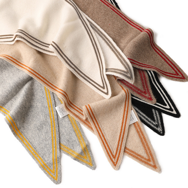 Lightweight Knit Wrap – Soft Triangle Neck Scarf_CWASC2704: LIGHTGREY / (OS) 1