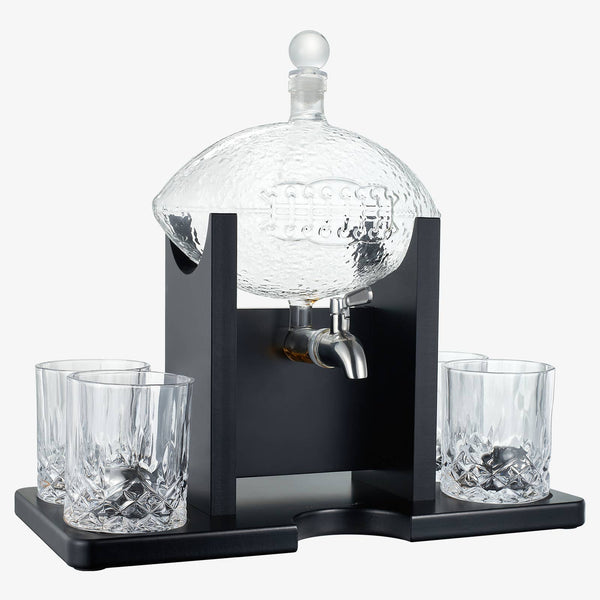 Football Decanter Set with 4 Glasses | 1400mL