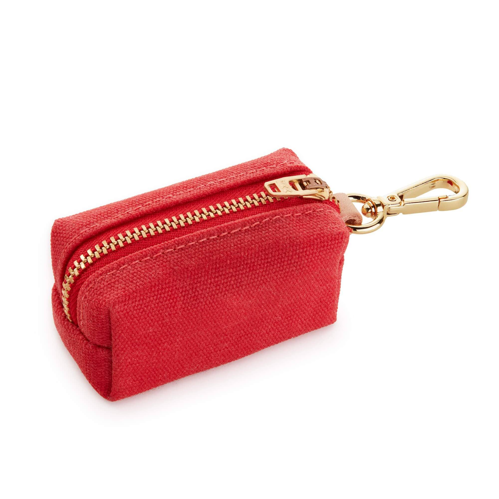 Ruby Valentine's Day Waxed Canvas Poop Bag Dispenser: Red