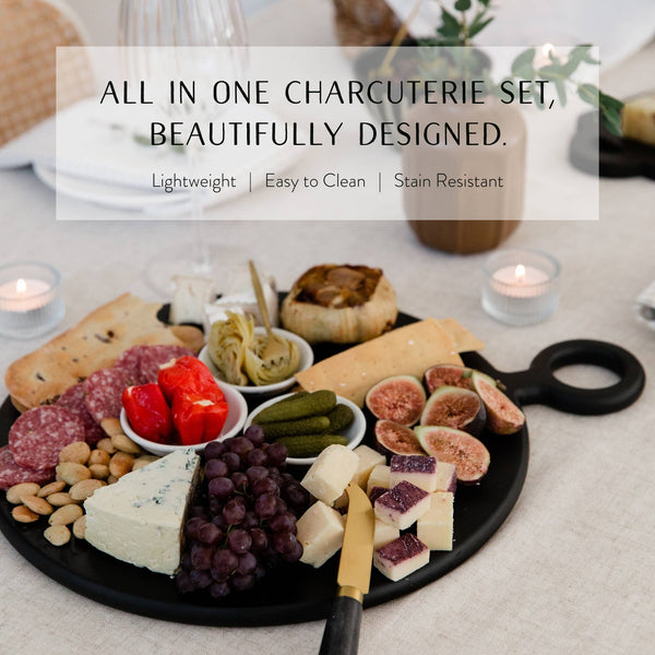 10 Piece Black Charcuterie Board Set